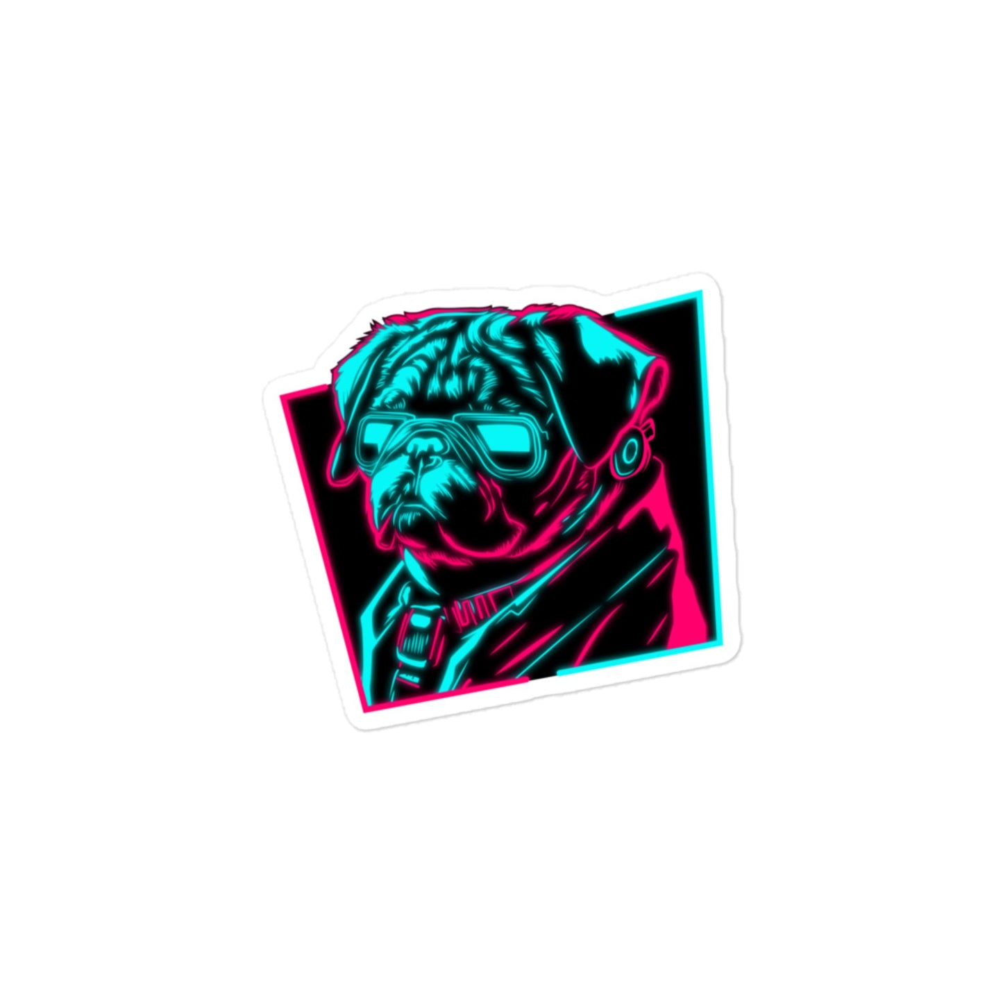 "Neon Pug" - Sticker