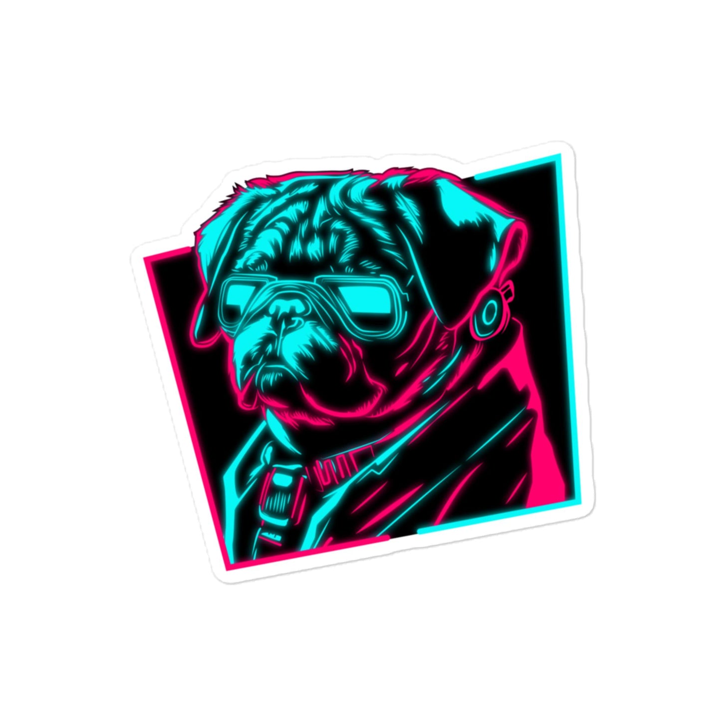 "Neon Pug" - Sticker