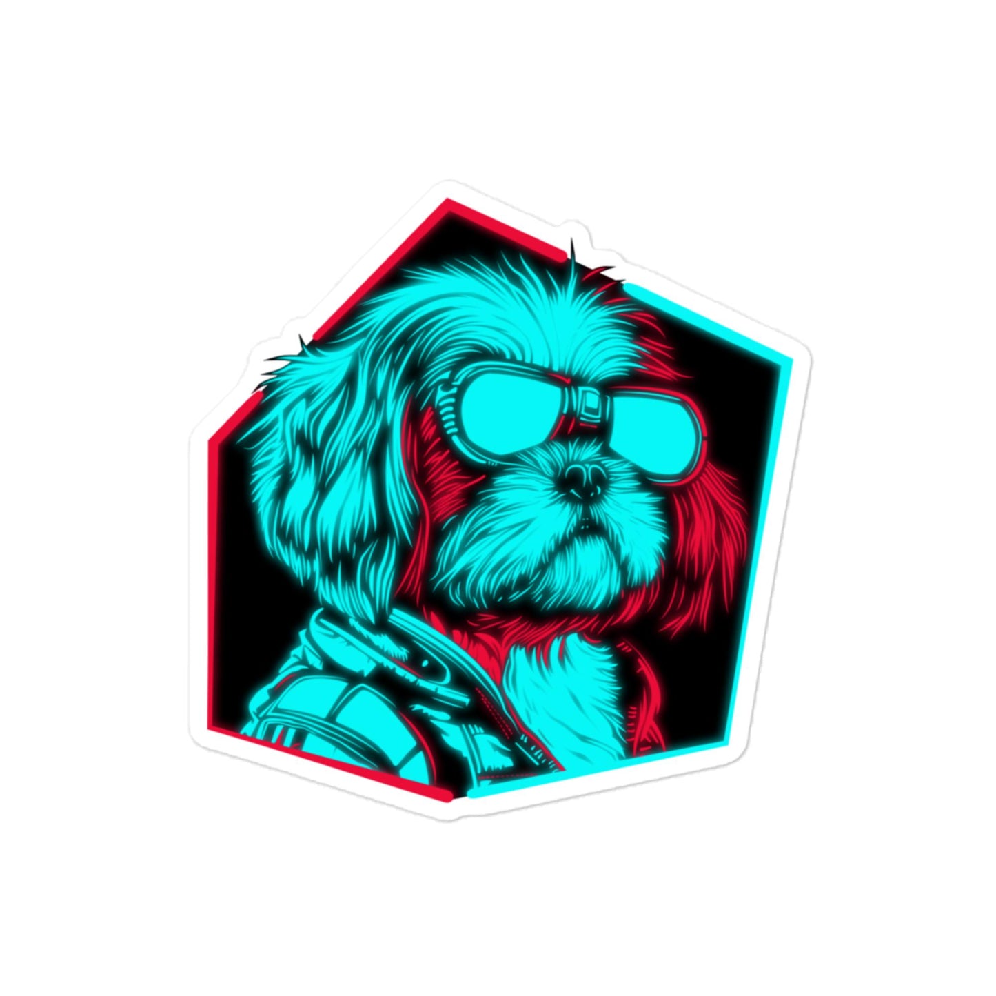 "Neon Shih Tzu" - Sticker