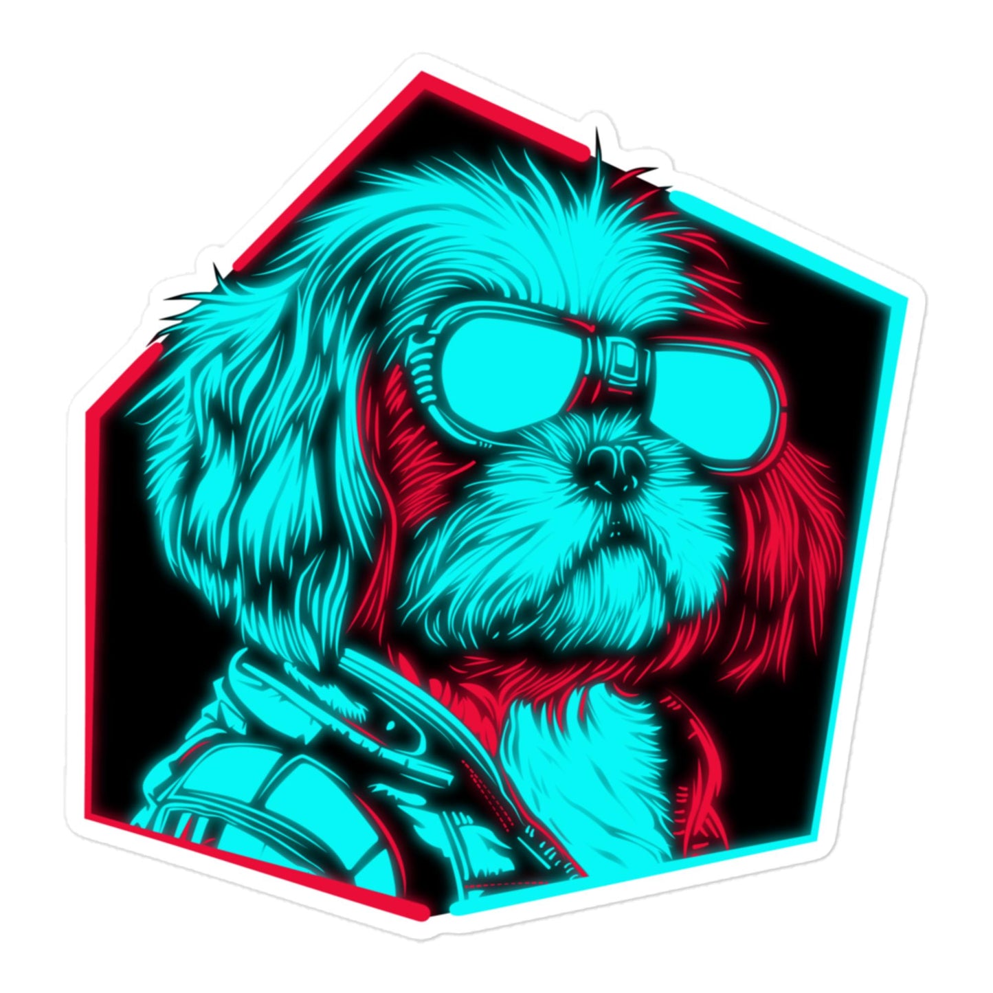 "Neon Shih Tzu" - Sticker