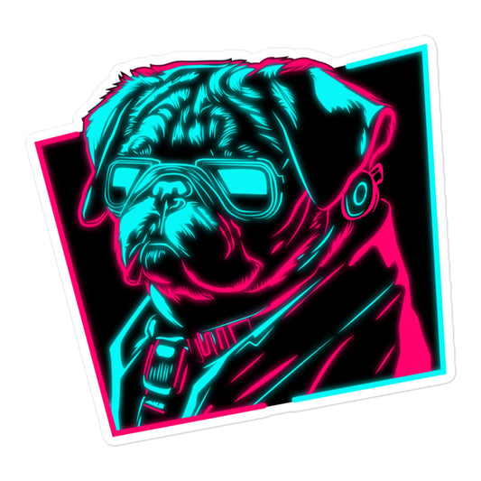 "Neon Pug" - Sticker