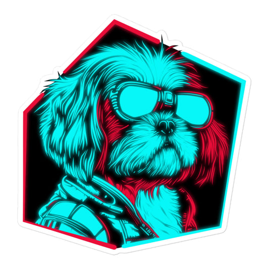 "Neon Shih Tzu" - Sticker
